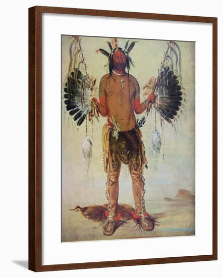 Old Bear Medicine Man of the Mandan Tribe, from a Painting of 1832-George Catlin-Framed Giclee Print