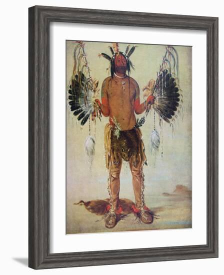 Old Bear Medicine Man of the Mandan Tribe, from a Painting of 1832-George Catlin-Framed Giclee Print