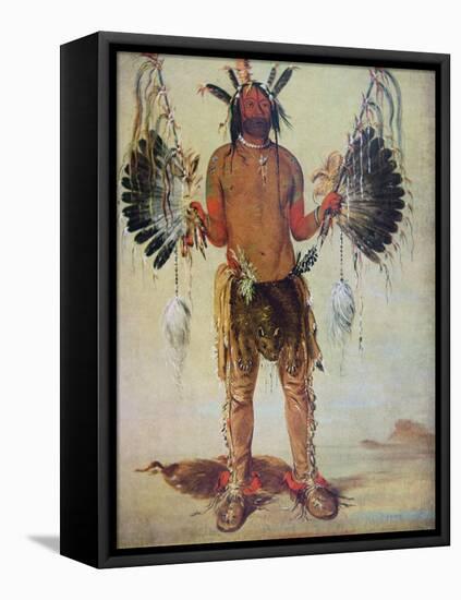 Old Bear Medicine Man of the Mandan Tribe, from a Painting of 1832-George Catlin-Framed Premier Image Canvas