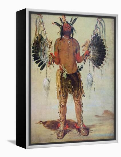 Old Bear Medicine Man of the Mandan Tribe, from a Painting of 1832-George Catlin-Framed Premier Image Canvas