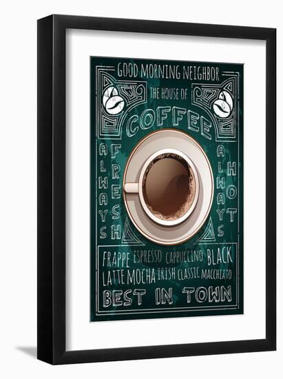 Old Best in Town Coffee Sign-null-Framed Art Print