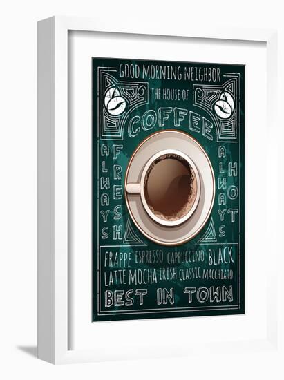 Old Best in Town Coffee Sign-null-Framed Art Print