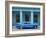 Old Blue American Car With Body Repairs Parked in Front of Blue Dispensary, Havana Centro, Cuba-Lee Frost-Framed Photographic Print