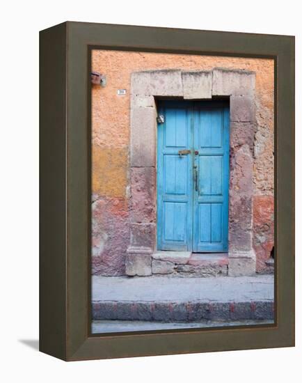 Old Blue Door, San Miguel, Guanajuato State, Mexico-Julie Eggers-Framed Premier Image Canvas