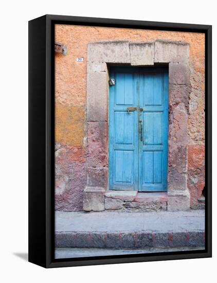 Old Blue Door, San Miguel, Guanajuato State, Mexico-Julie Eggers-Framed Premier Image Canvas