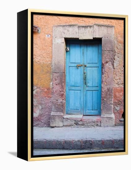 Old Blue Door, San Miguel, Guanajuato State, Mexico-Julie Eggers-Framed Premier Image Canvas