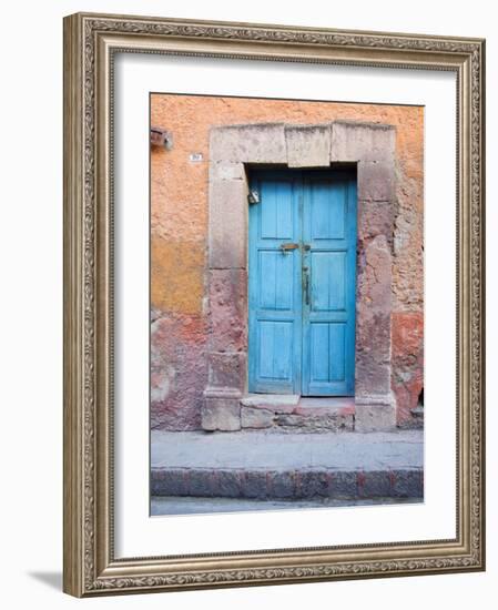 Old Blue Door, San Miguel, Guanajuato State, Mexico-Julie Eggers-Framed Photographic Print