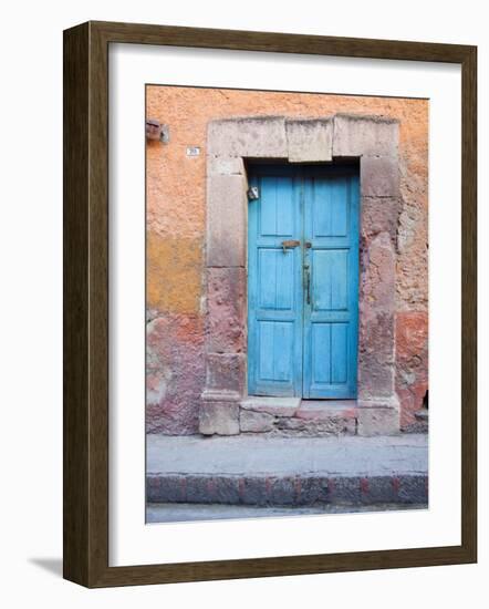 Old Blue Door, San Miguel, Guanajuato State, Mexico-Julie Eggers-Framed Photographic Print