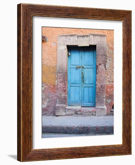 Old Blue Door, San Miguel, Guanajuato State, Mexico-Julie Eggers-Framed Photographic Print