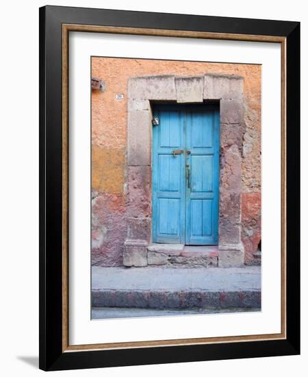 Old Blue Door, San Miguel, Guanajuato State, Mexico-Julie Eggers-Framed Photographic Print