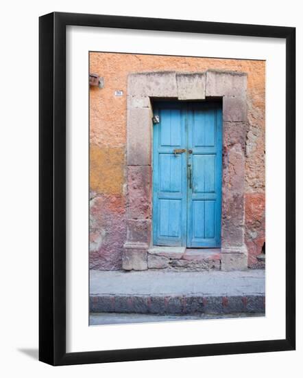 Old Blue Door, San Miguel, Guanajuato State, Mexico-Julie Eggers-Framed Photographic Print