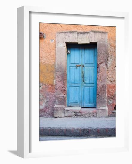 Old Blue Door, San Miguel, Guanajuato State, Mexico-Julie Eggers-Framed Photographic Print