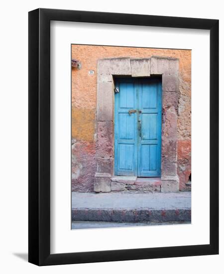 Old Blue Door, San Miguel, Guanajuato State, Mexico-Julie Eggers-Framed Photographic Print