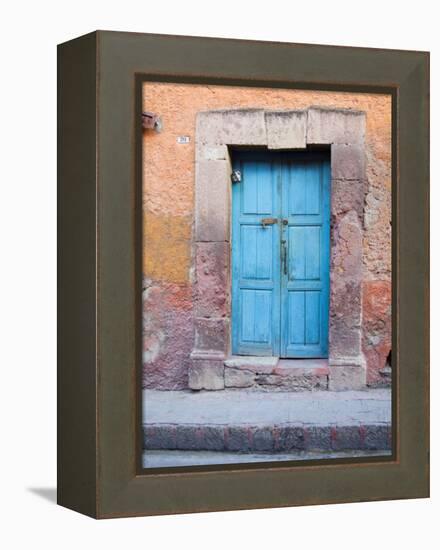 Old Blue Door, San Miguel, Guanajuato State, Mexico-Julie Eggers-Framed Premier Image Canvas