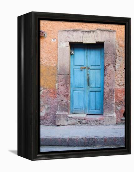 Old Blue Door, San Miguel, Guanajuato State, Mexico-Julie Eggers-Framed Premier Image Canvas