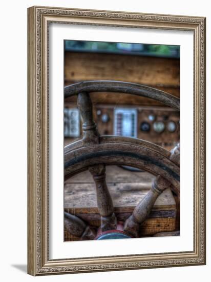 Old Boat Steering Wheel-Nathan Wright-Framed Photographic Print