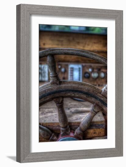 Old Boat Steering Wheel-Nathan Wright-Framed Photographic Print