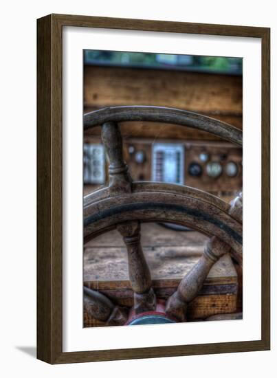 Old Boat Steering Wheel-Nathan Wright-Framed Photographic Print