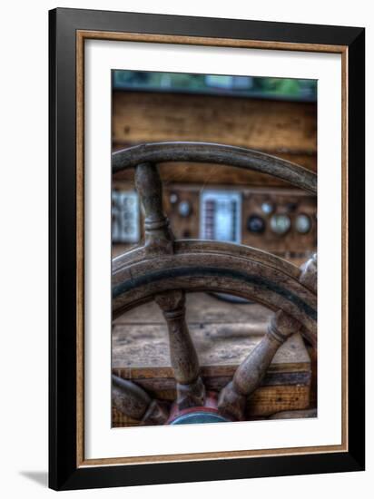 Old Boat Steering Wheel-Nathan Wright-Framed Photographic Print