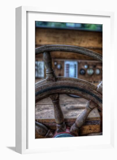 Old Boat Steering Wheel-Nathan Wright-Framed Photographic Print