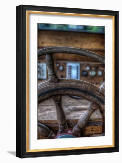 Old Boat Steering Wheel-Nathan Wright-Framed Photographic Print