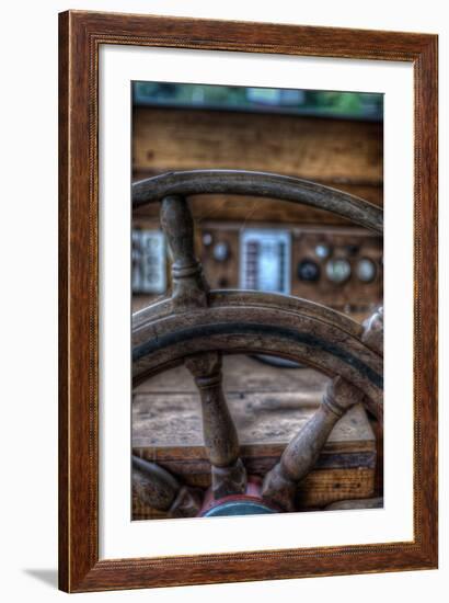 Old Boat Steering Wheel-Nathan Wright-Framed Photographic Print