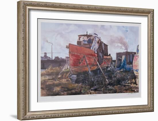 Old Boat Yard-Neville Clarke-Framed Collectable Print