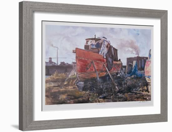 Old Boat Yard-Neville Clarke-Framed Collectable Print