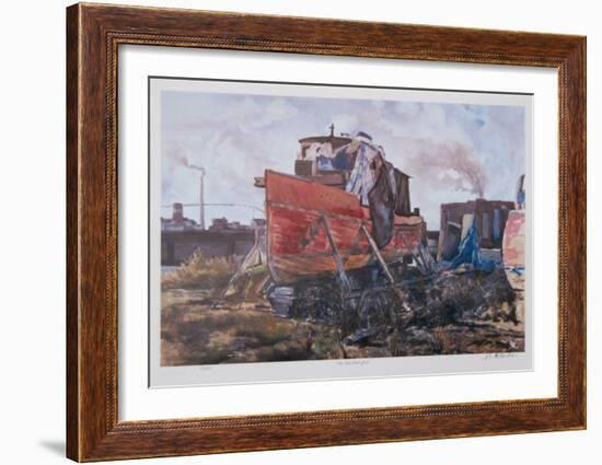 Old Boat Yard-Neville Clarke-Framed Collectable Print