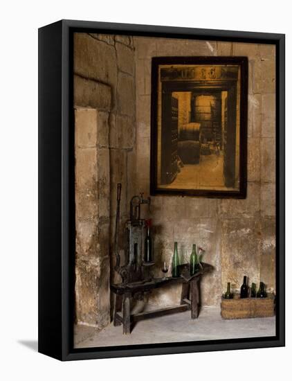 Old Bottling Machine Inside a Disused Winery in the Village of Abalos-John Warburton-lee-Framed Premier Image Canvas