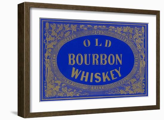 Old Bourbon Whiskey Sign-null-Framed Art Print