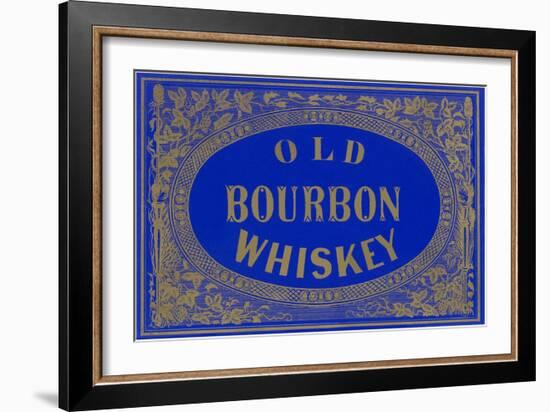 Old Bourbon Whiskey Sign-null-Framed Art Print