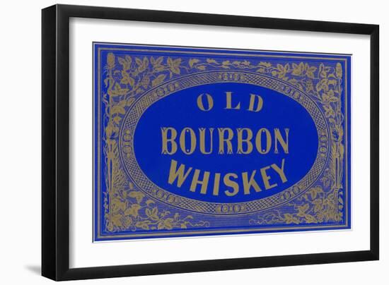 Old Bourbon Whiskey Sign-null-Framed Art Print