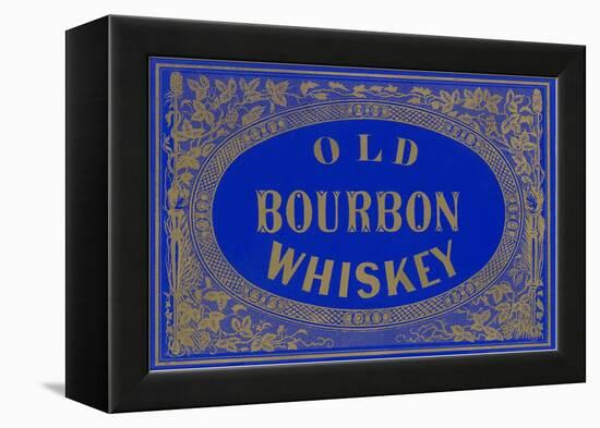 Old Bourbon Whiskey Sign-null-Framed Stretched Canvas