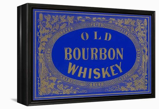 Old Bourbon Whiskey Sign-null-Framed Stretched Canvas