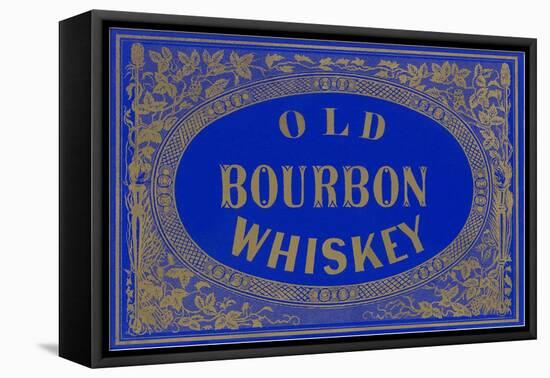Old Bourbon Whiskey Sign-null-Framed Stretched Canvas