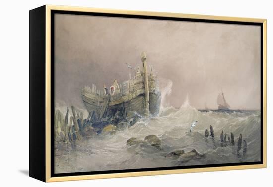 Old Breakwater, Coast of Essex-Charles Bentley-Framed Premier Image Canvas