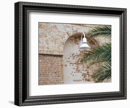 Old Brick Wall with Palm Trees, Key West, Florida Keys, Florida, USA-Terry Eggers-Framed Photographic Print