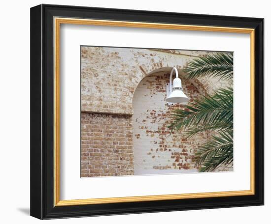Old Brick Wall with Palm Trees, Key West, Florida Keys, Florida, USA-Terry Eggers-Framed Photographic Print