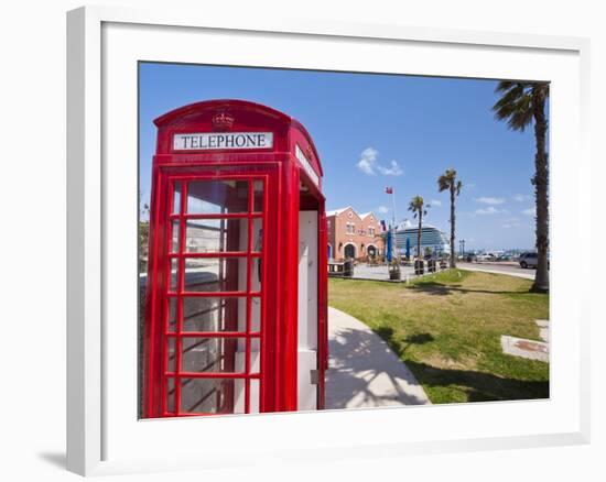 Old British Telephone Call Box at the Cruise Terminal in the Royal Naval Dockyard, Bermuda-Michael DeFreitas-Framed Photographic Print