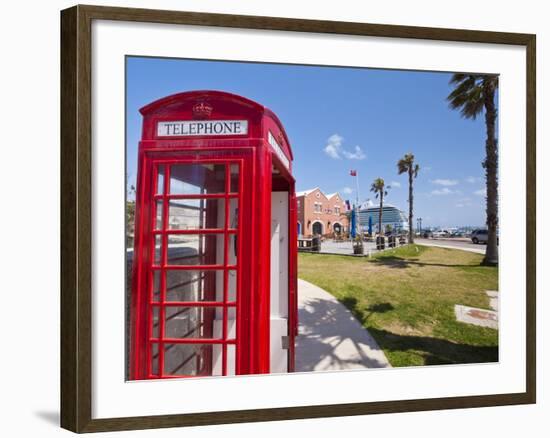 Old British Telephone Call Box at the Cruise Terminal in the Royal Naval Dockyard, Bermuda-Michael DeFreitas-Framed Photographic Print