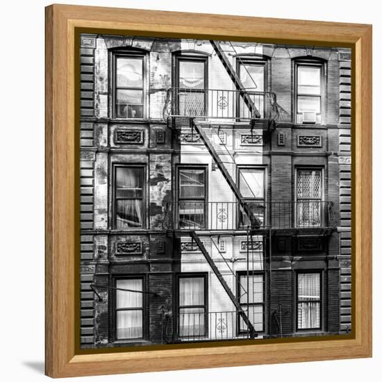 Old Building Facade in the Colors of the American Flag in Times Square - Manhattan - NYC-Philippe Hugonnard-Framed Premier Image Canvas
