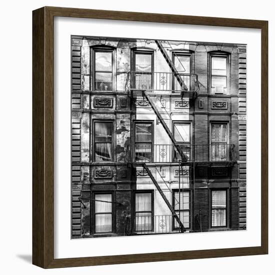 Old Building Facade in the Colors of the American Flag in Times Square - Manhattan - NYC-Philippe Hugonnard-Framed Photographic Print