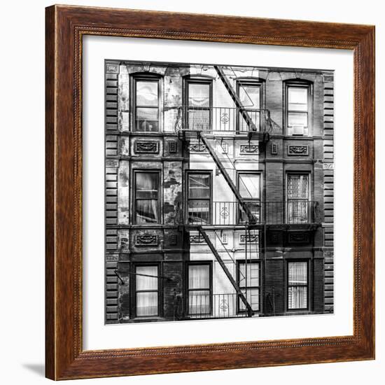 Old Building Facade in the Colors of the American Flag in Times Square - Manhattan - NYC-Philippe Hugonnard-Framed Photographic Print