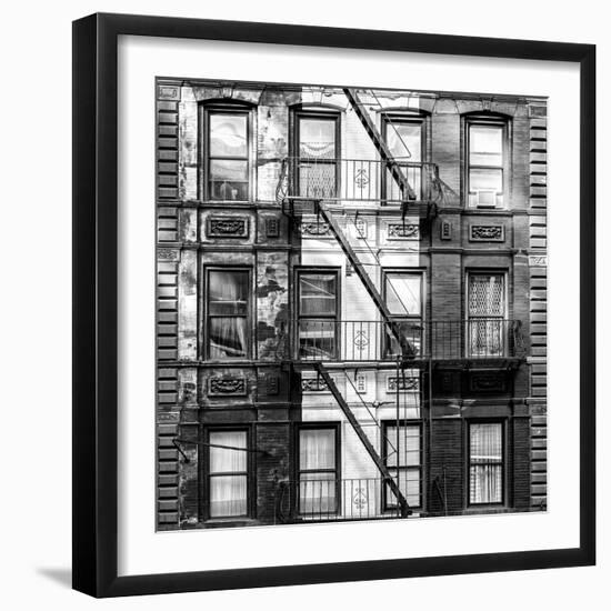 Old Building Facade in the Colors of the American Flag in Times Square - Manhattan - NYC-Philippe Hugonnard-Framed Photographic Print