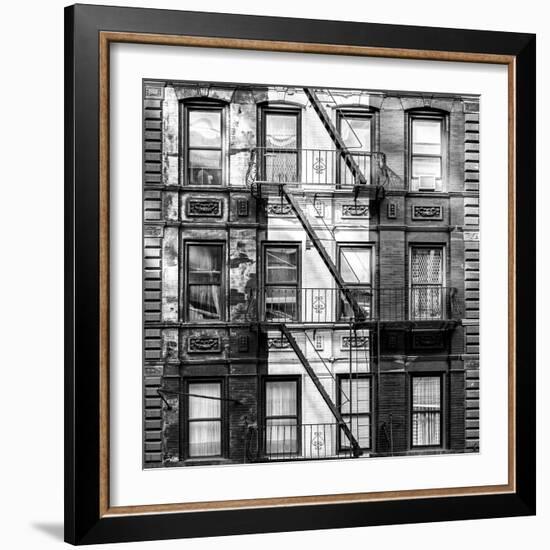 Old Building Facade in the Colors of the American Flag in Times Square - Manhattan - NYC-Philippe Hugonnard-Framed Photographic Print