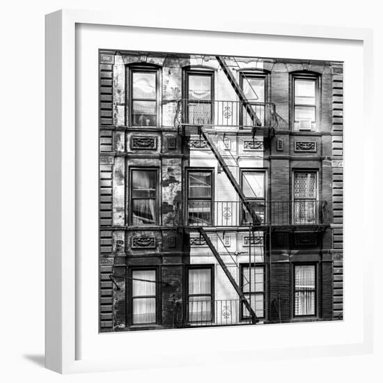 Old Building Facade in the Colors of the American Flag in Times Square - Manhattan - NYC-Philippe Hugonnard-Framed Photographic Print