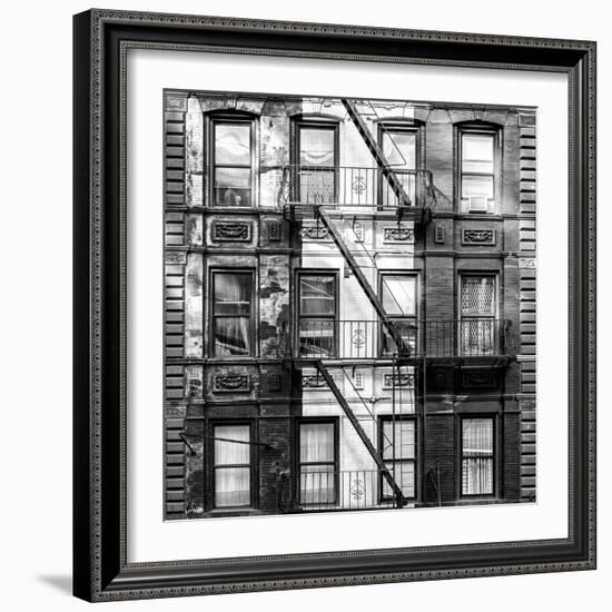 Old Building Facade in the Colors of the American Flag in Times Square - Manhattan - NYC-Philippe Hugonnard-Framed Photographic Print