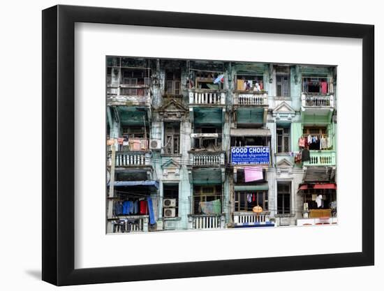 Old Building, Old City, Yangon (Rangoon), Myanmar (Burma), Asia-Nathalie Cuvelier-Framed Photographic Print