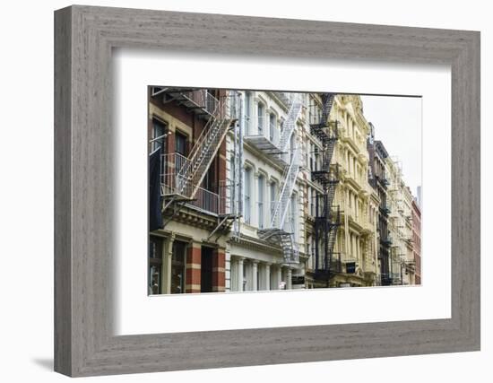 Old buildings and fire escapes in the Cast Iron District of SoHo, Manhattan, New York City, United -Fraser Hall-Framed Photographic Print